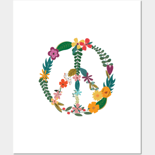 Floral Peace Sign Posters and Art